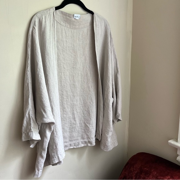 linenfox 100% linen kimono jacket - Picture 6 of 12